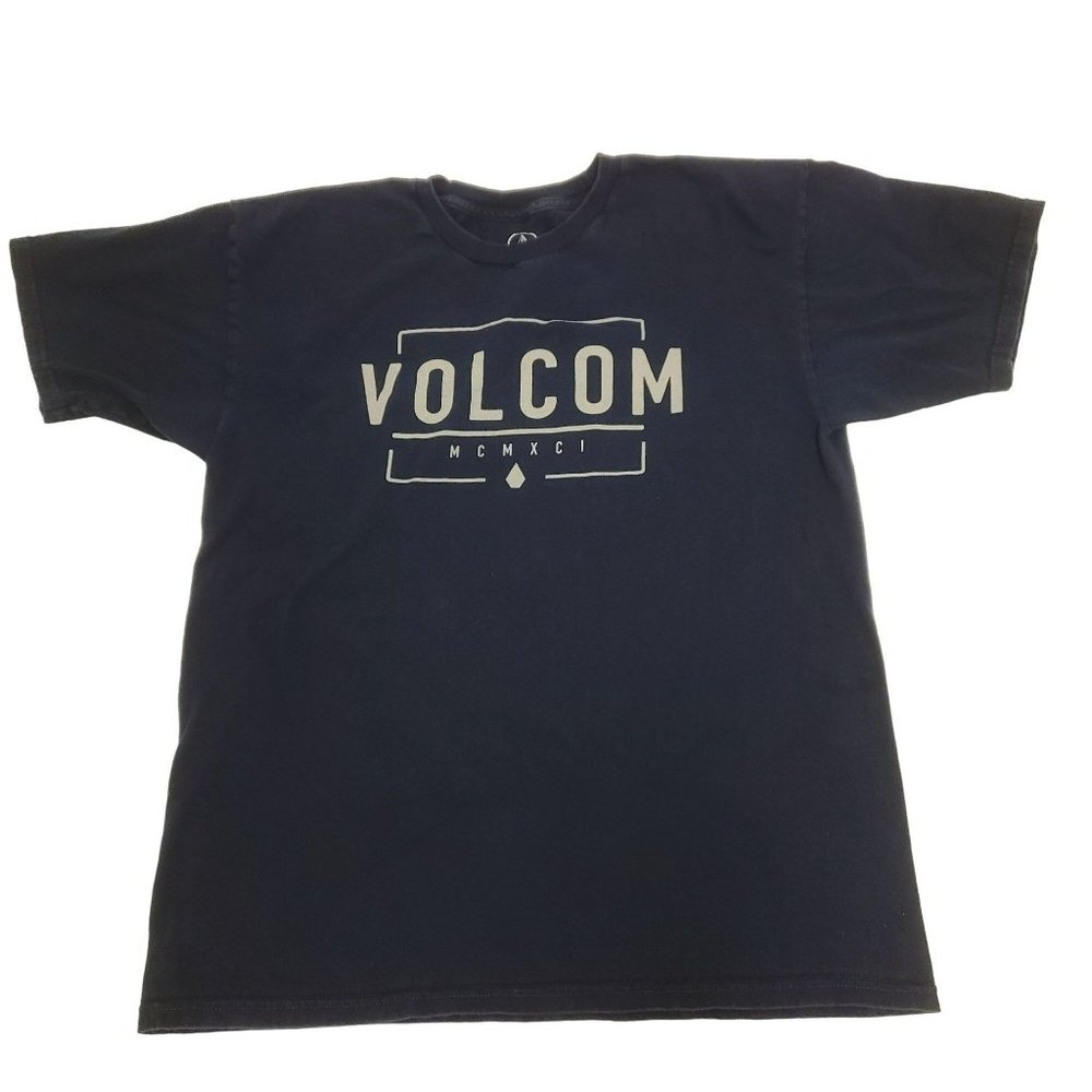 Volcom MCMXCI Mens Black Graphic T-Shirt 100% Cotton Casual Crewneck Men's Large